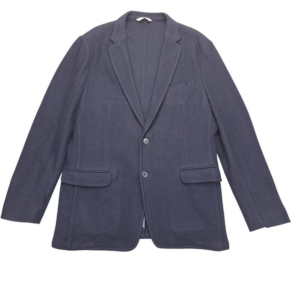 Banana Republic Heritage Sweater Blazer Mens 42R Blue Solid Sport Coat Jacket